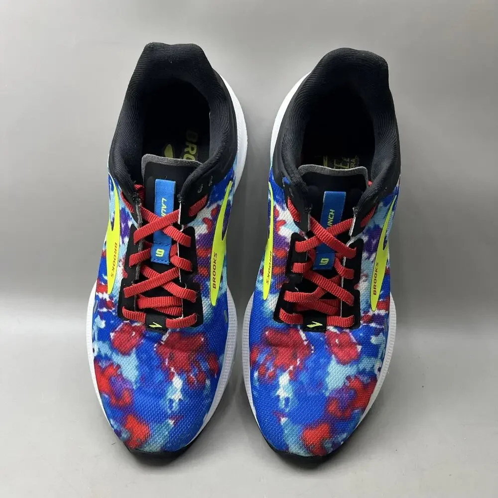 Brooks Launch 9 Running Shoes Women Size 7 B Blue Mesh Tie Dye Comfort Sneakers